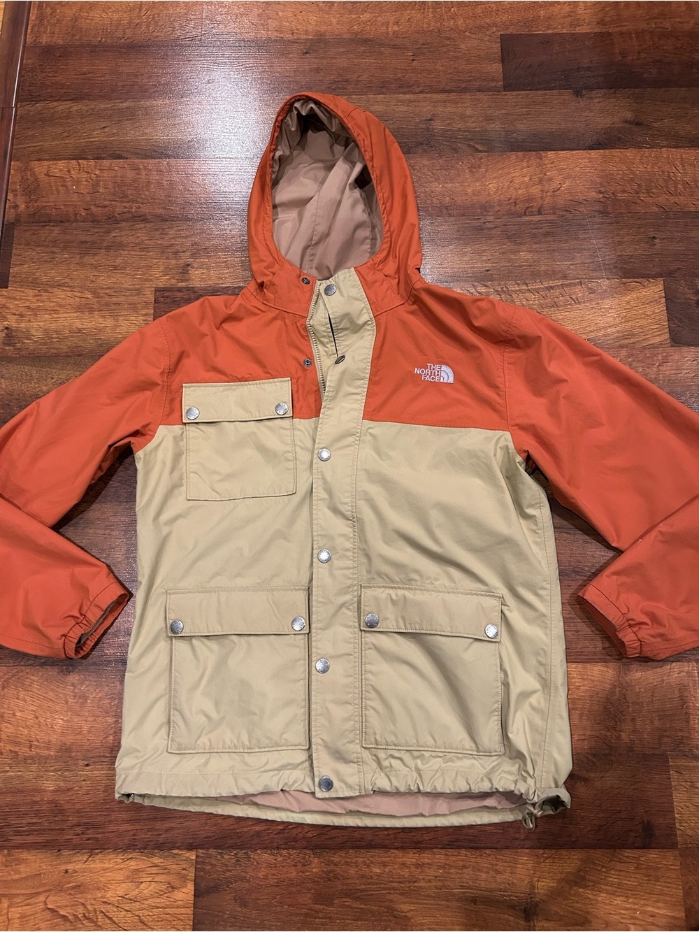 The North Face HyVent Orange And Tan Mountain Parka Men's Medium Jacket